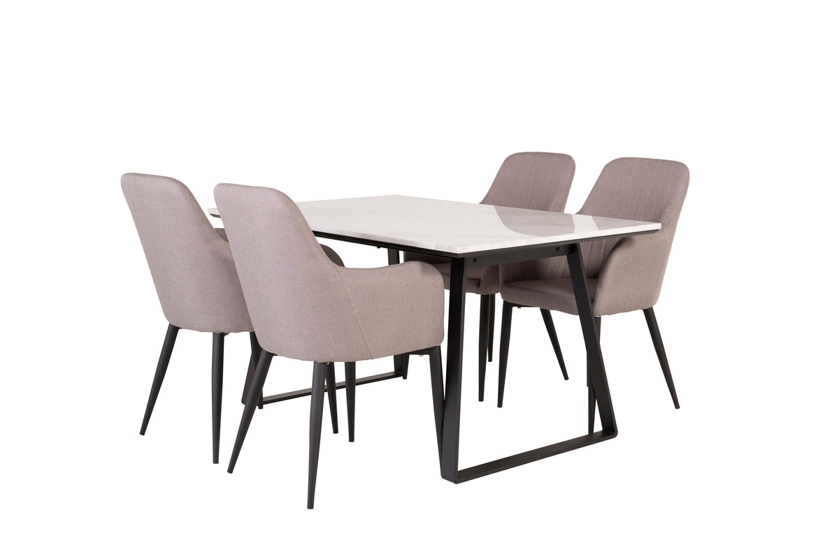 Estelle Matbord med Comfort Stolarna – Marmor