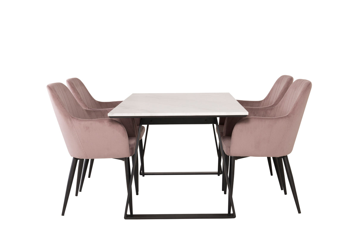 Estelle Matbord med Comfort Stolarna – Marmor