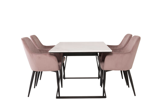 Estelle Matbord med Comfort Stolarna – Marmor