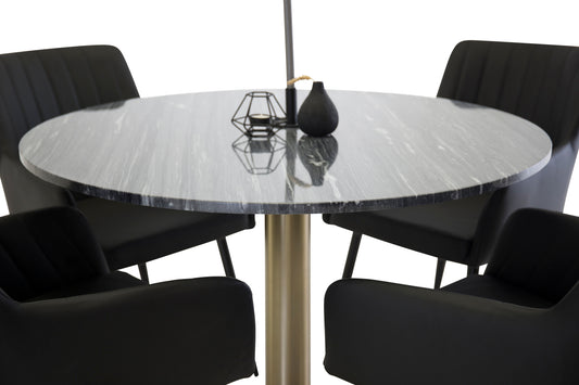 Estelle Matbord med Comfort Stolarna – Marmor