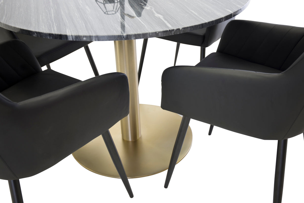 Estelle Matbord med Comfort Stolarna – Marmor
