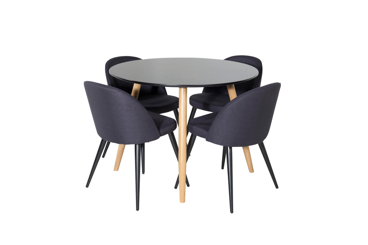 Plaza Matbord med Velvet Stolarna – MDF