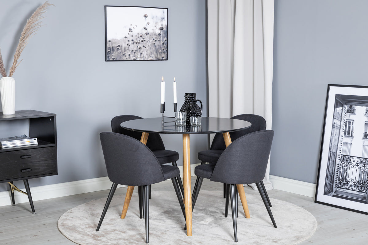 Plaza Matbord med Velvet Stolarna – MDF