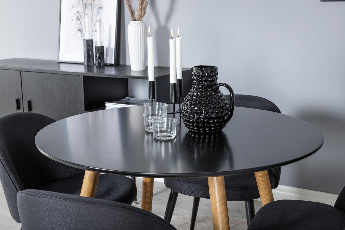 Plaza Matbord med Velvet Stolarna – MDF