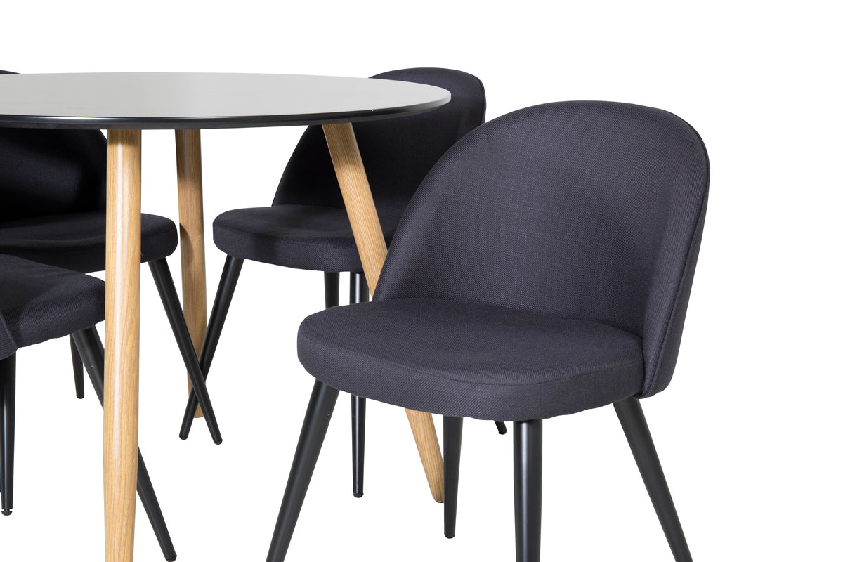 Plaza Matbord med Velvet Stolarna – MDF