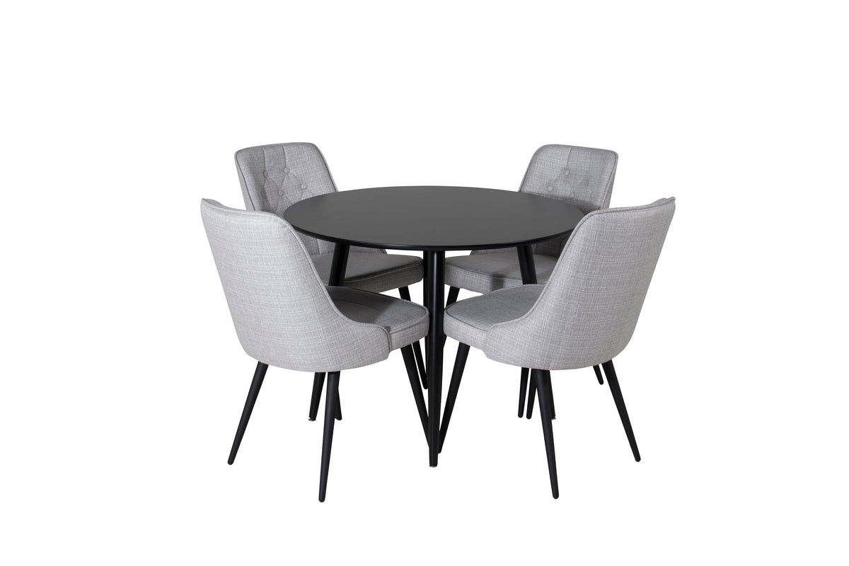 Plaza Matbord med Velvet Deluxe Stolarna – MDF