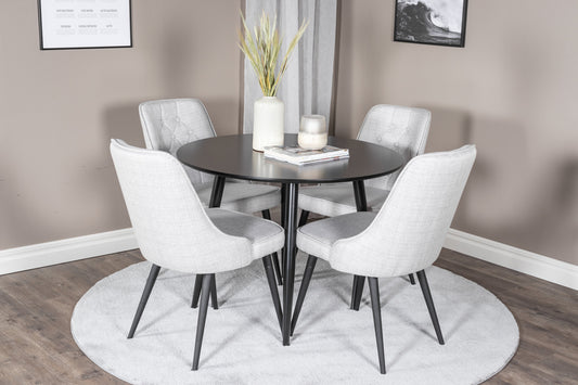 Plaza Matbord med Velvet Deluxe Stolarna – MDF