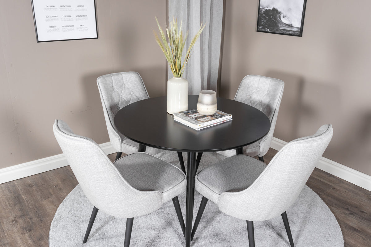 Plaza Matbord med Velvet Deluxe Stolarna – MDF