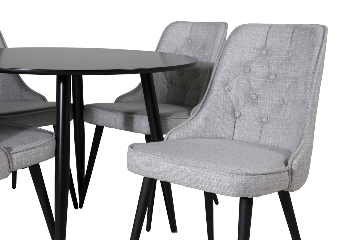 Plaza Matbord med Velvet Deluxe Stolarna – MDF