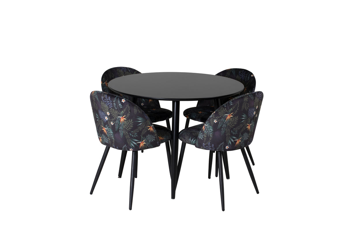Plaza Matbord med Velvet Stolarna – MDF