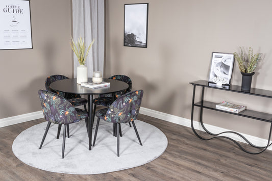 Plaza Matbord med Velvet Stolarna – MDF