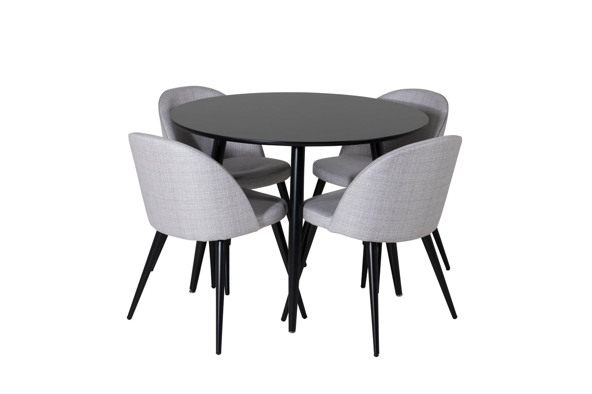 Plaza Matbord med Velvet Stolarna – MDF