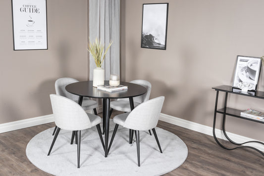 Plaza Matbord med Velvet Stolarna – MDF