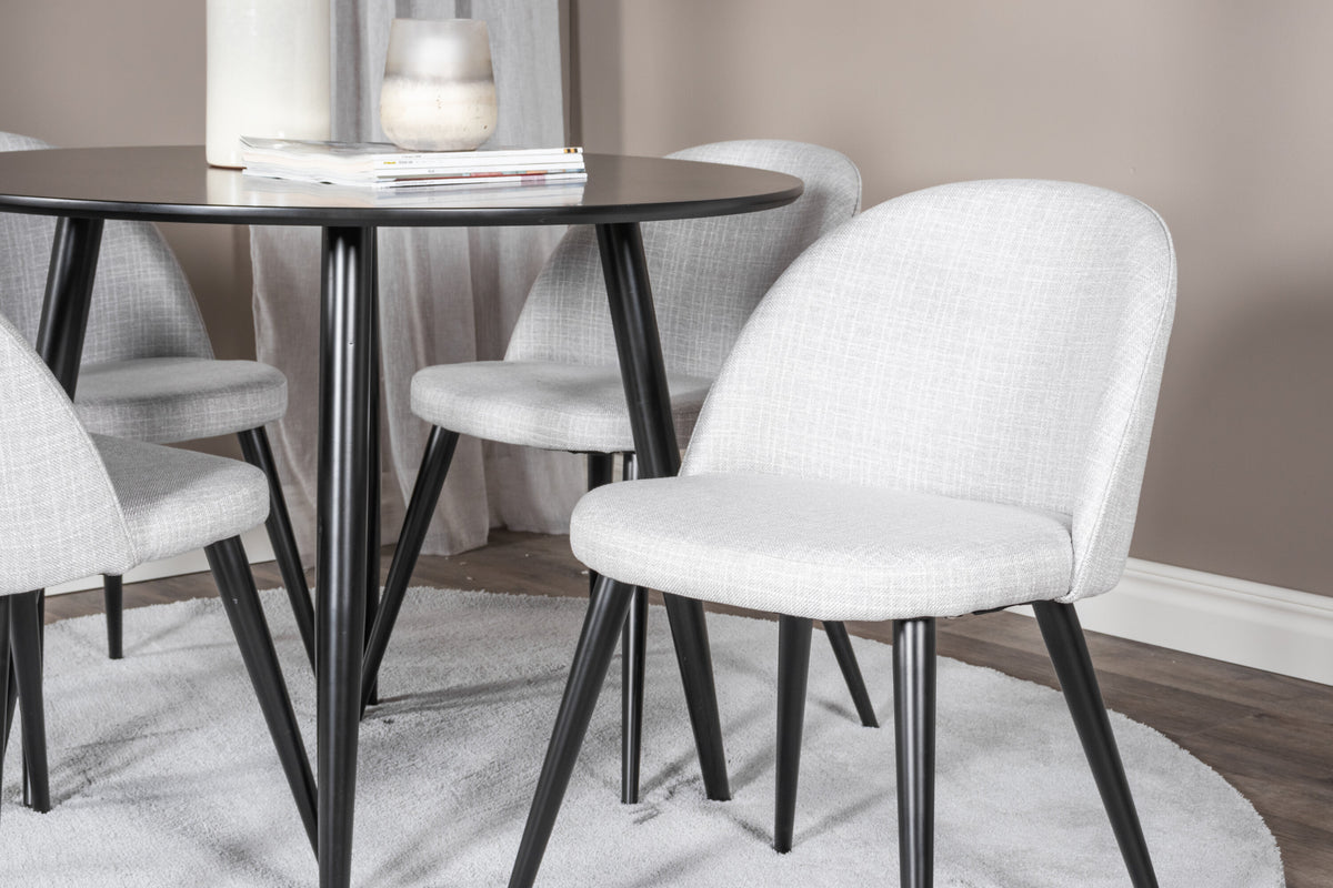 Plaza Matbord med Velvet Stolarna – MDF