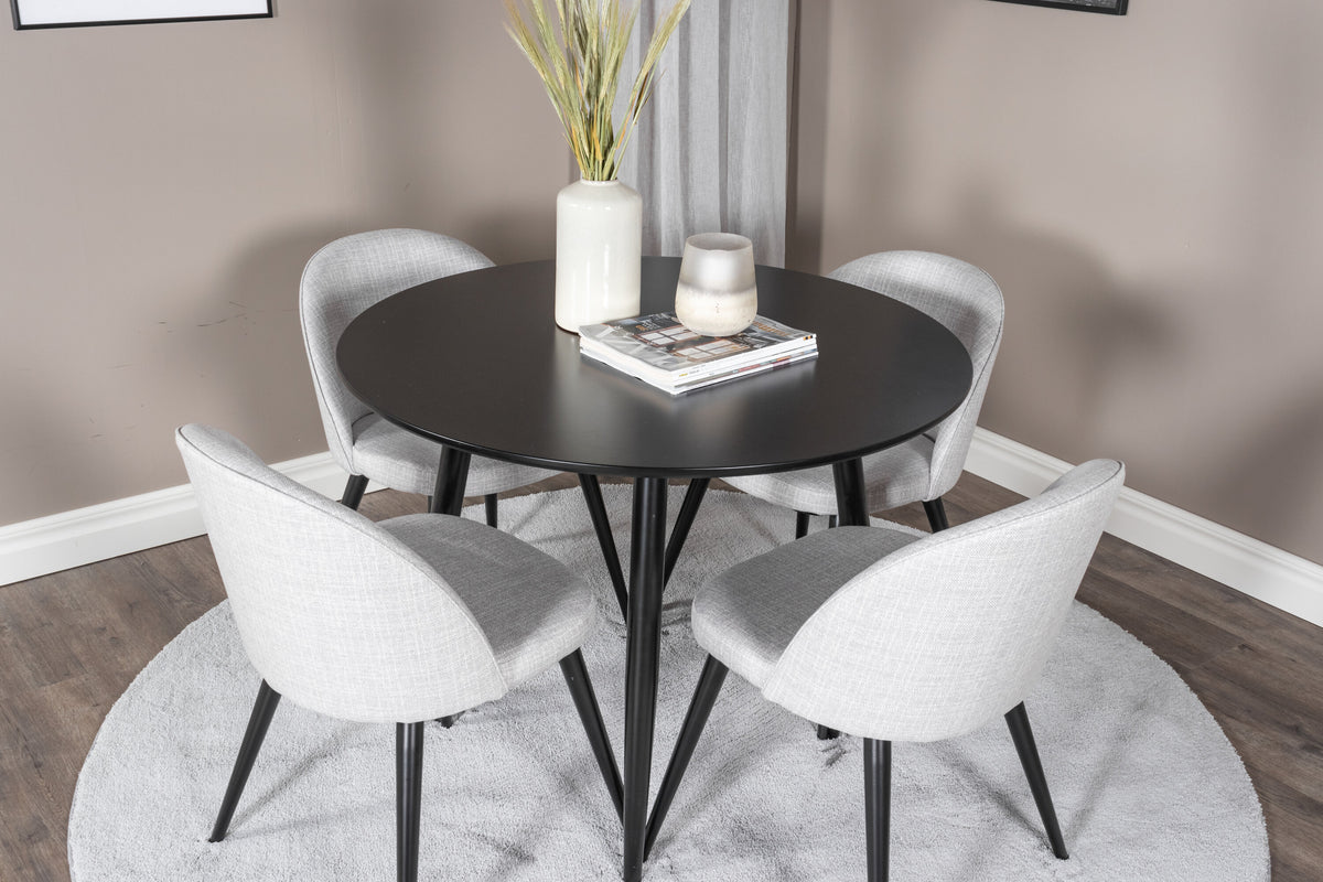 Plaza Matbord med Velvet Stolarna – MDF