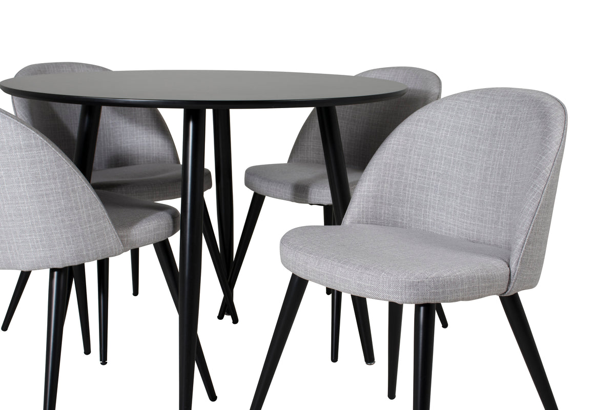 Plaza Matbord med Velvet Stolarna – MDF