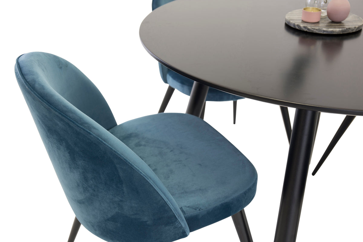 Plaza Matbord med Velvet Stolarna – MDF