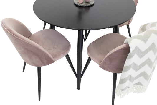 Plaza Matbord med Velvet Stolarna – MDF