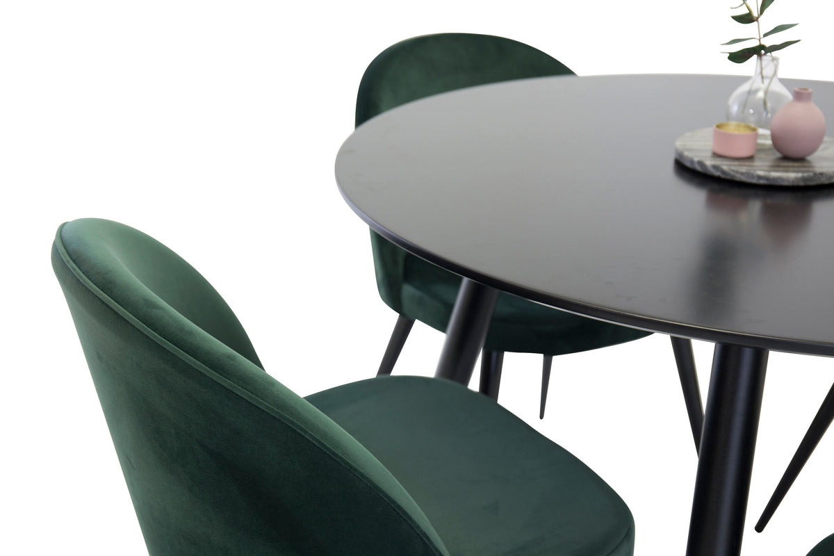 Plaza Matbord med Velvet Stolarna – MDF
