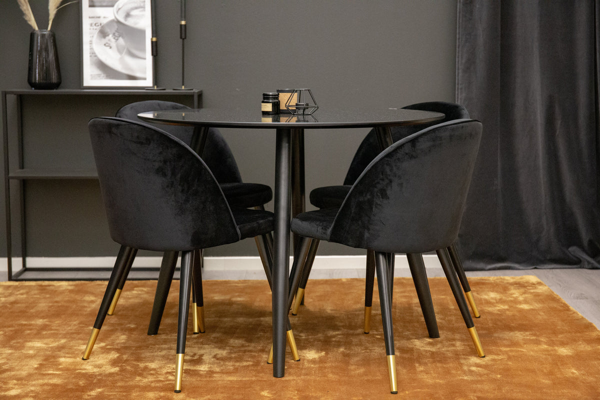 Plaza Matbord med Velvet Stolarna – MDF