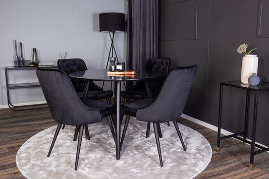 Plaza Matbord med Velvet Deluxe Stolarna – MDF