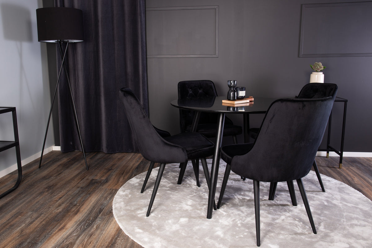 Plaza Matbord med Velvet Deluxe Stolarna – MDF