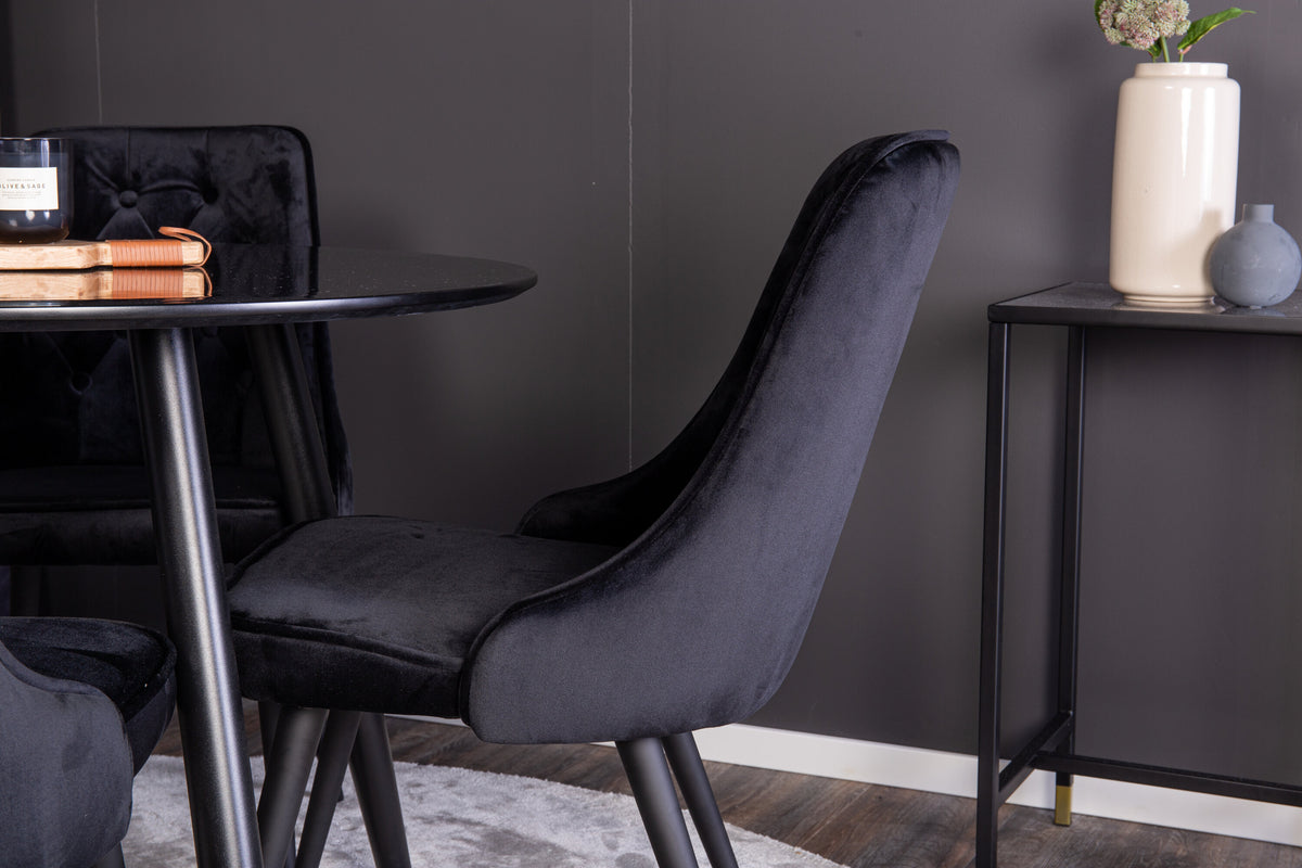 Plaza Matbord med Velvet Deluxe Stolarna – MDF
