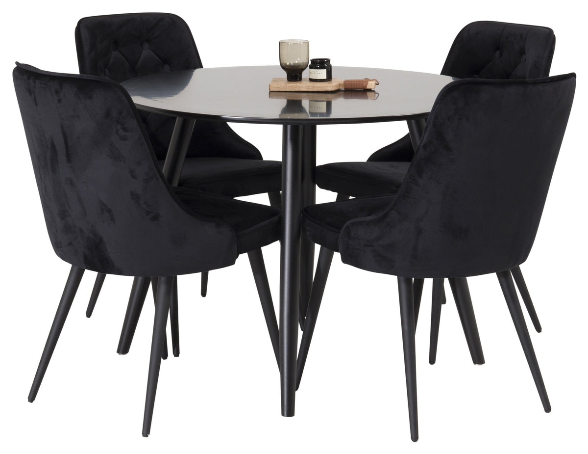 Plaza Matbord med Velvet Deluxe Stolarna – MDF