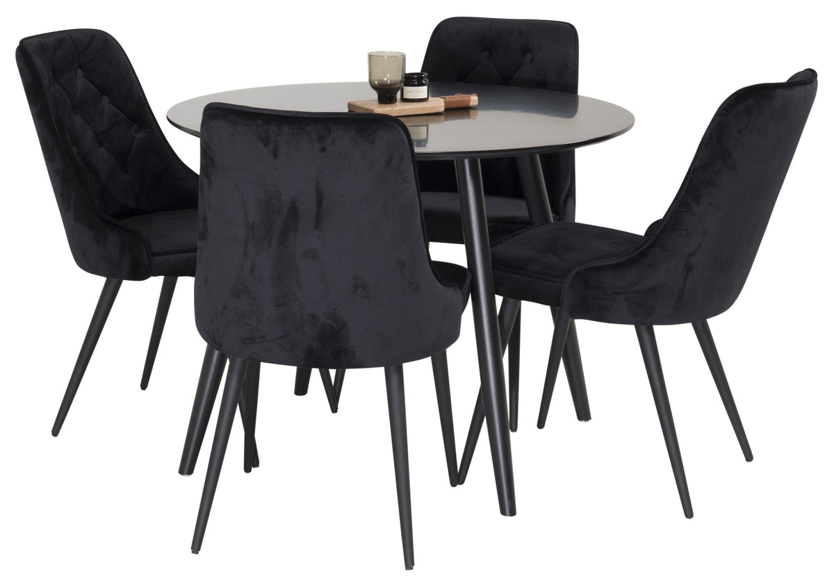 Plaza Matbord med Velvet Deluxe Stolarna – MDF