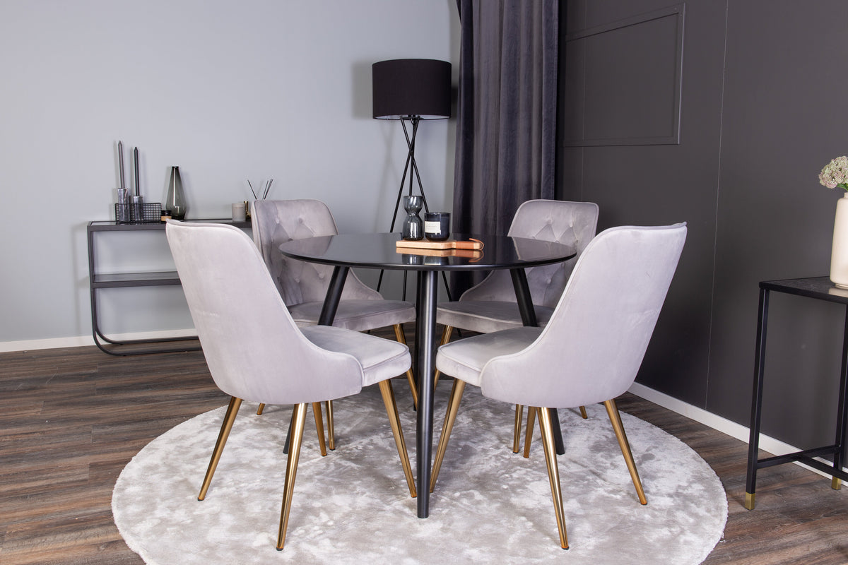 Plaza Matbord med Velvet Deluxe Stolarna – MDF