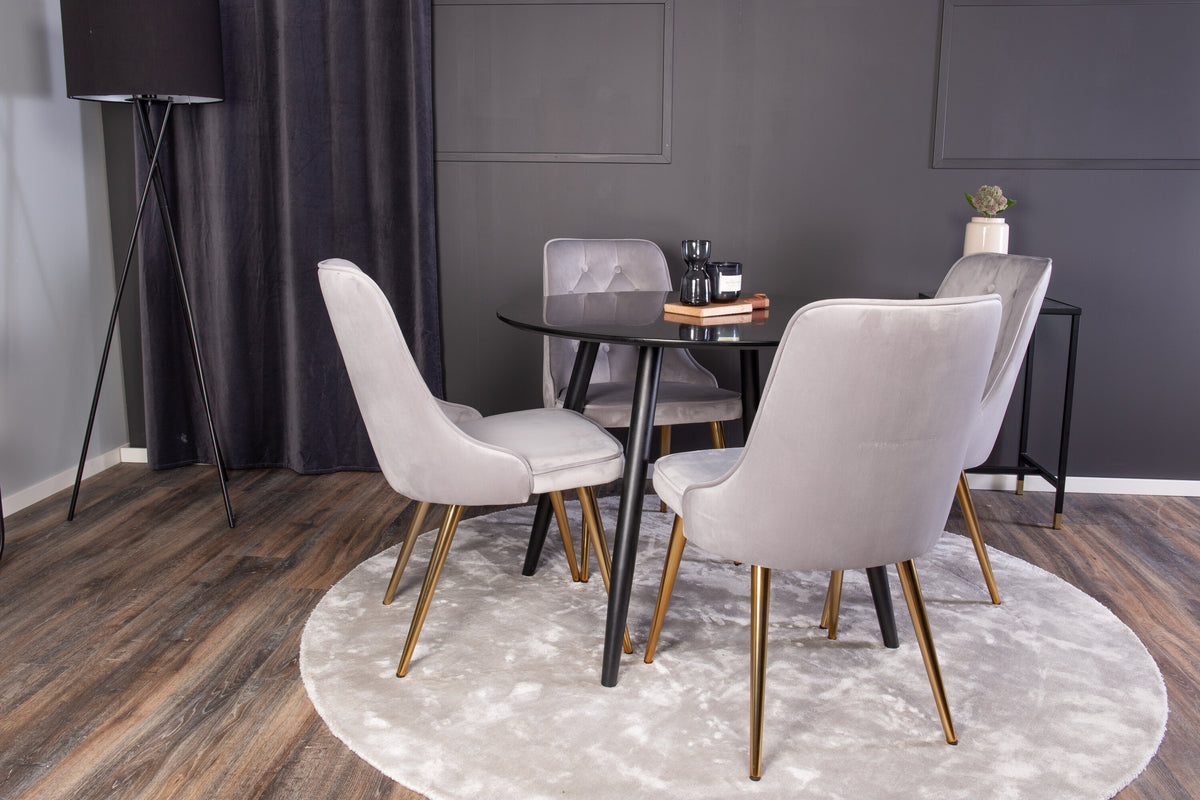 Plaza Matbord med Velvet Deluxe Stolarna – MDF