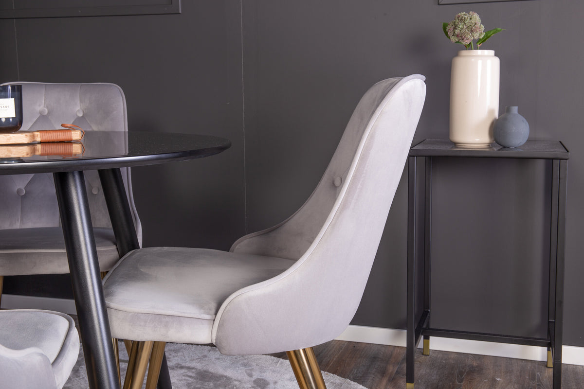 Plaza Matbord med Velvet Deluxe Stolarna – MDF