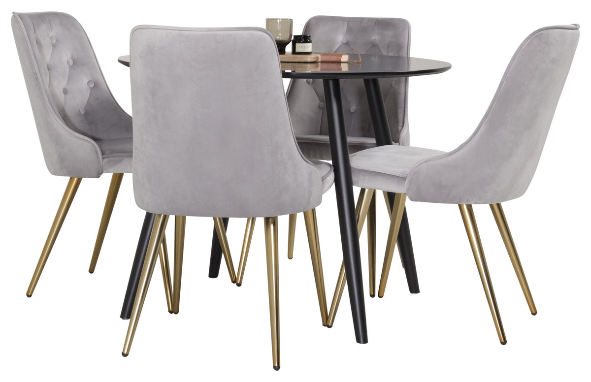 Plaza Matbord med Velvet Deluxe Stolarna – MDF