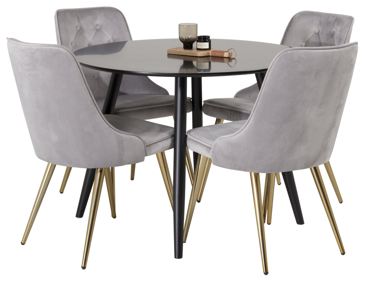 Plaza Matbord med Velvet Deluxe Stolarna – MDF