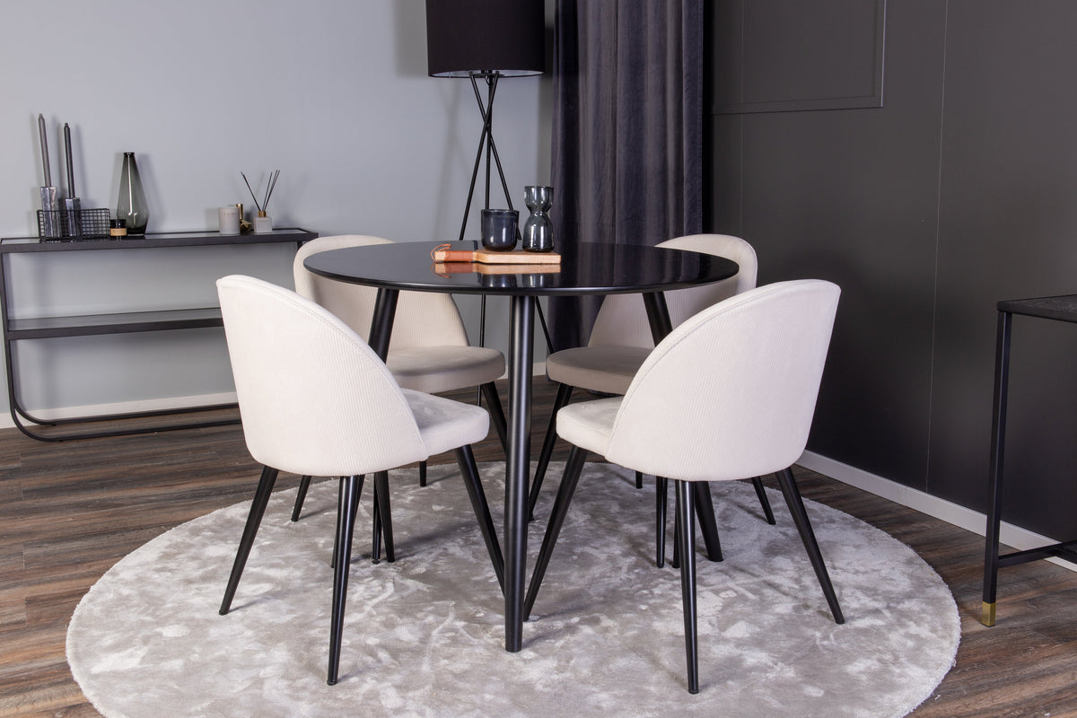Plaza Matbord med Velvet Stolarna – MDF