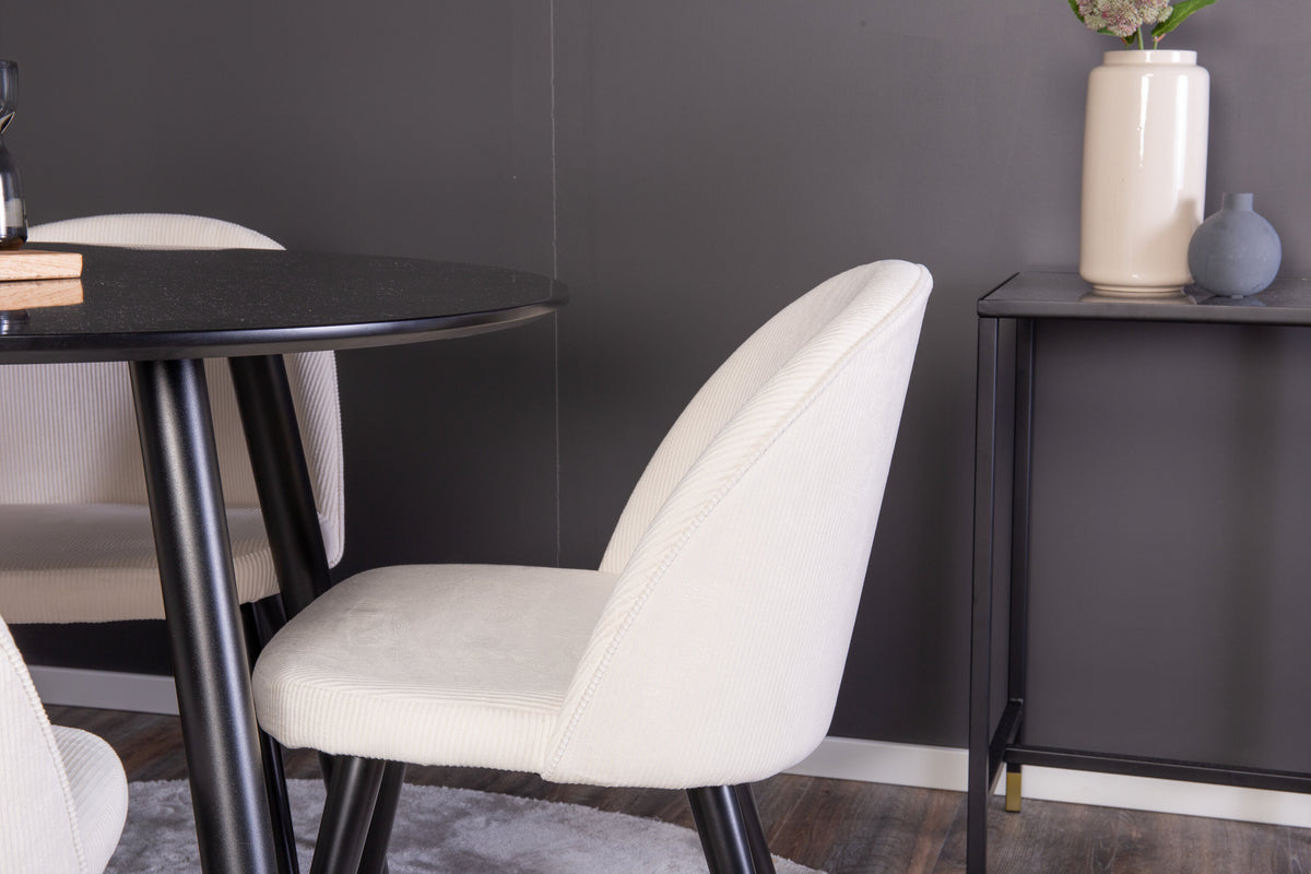 Plaza Matbord med Velvet Stolarna – MDF