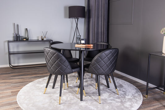 Plaza Matbord med Velvet Stolarna – MDF