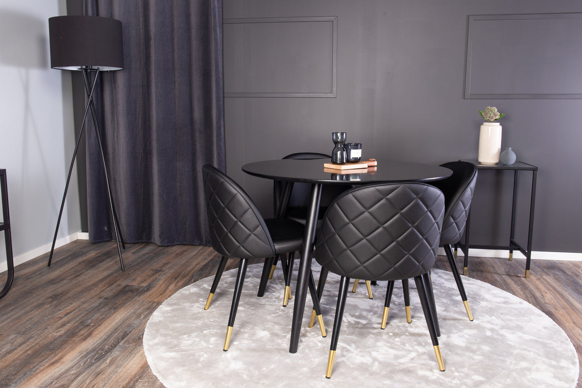 Plaza Matbord med Velvet Stolarna – MDF