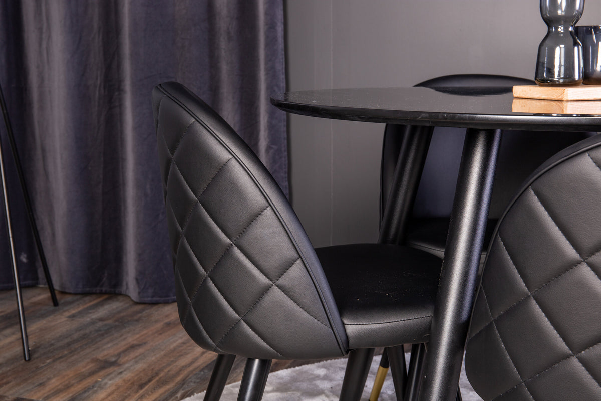 Plaza Matbord med Velvet Stolarna – MDF