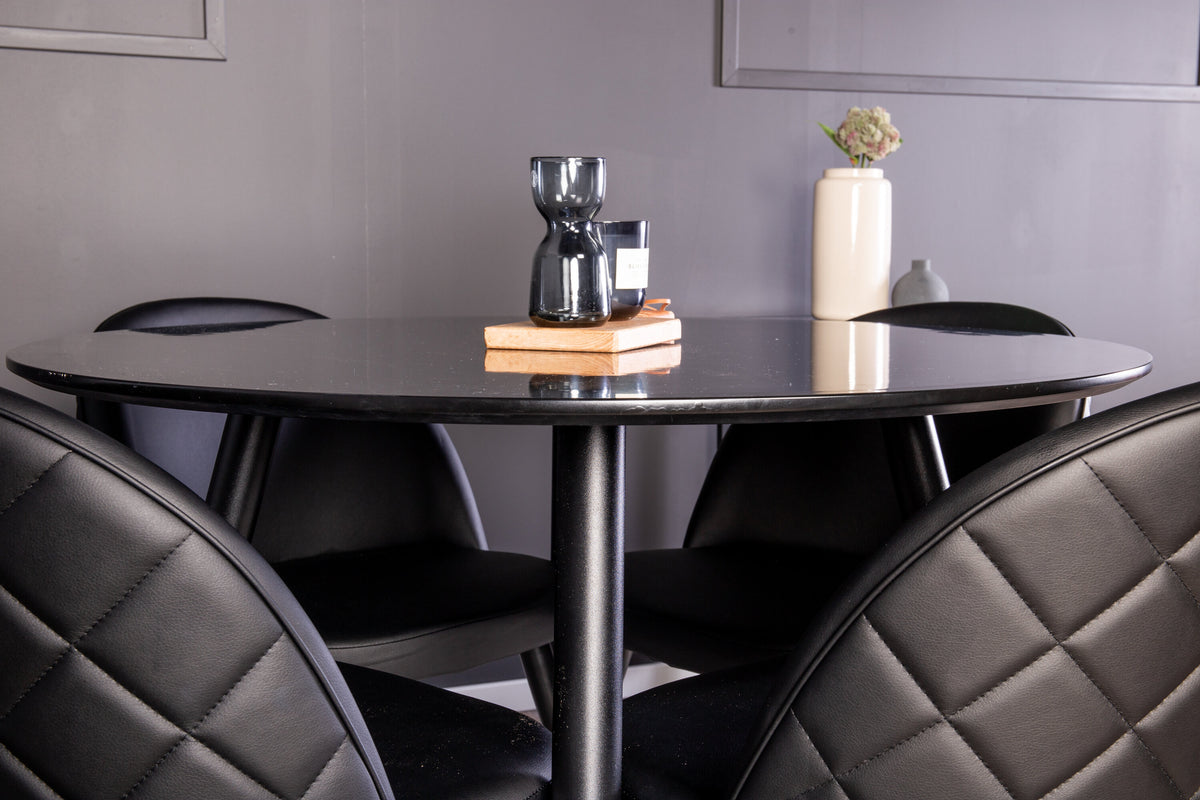 Plaza Matbord med Velvet Stolarna – MDF