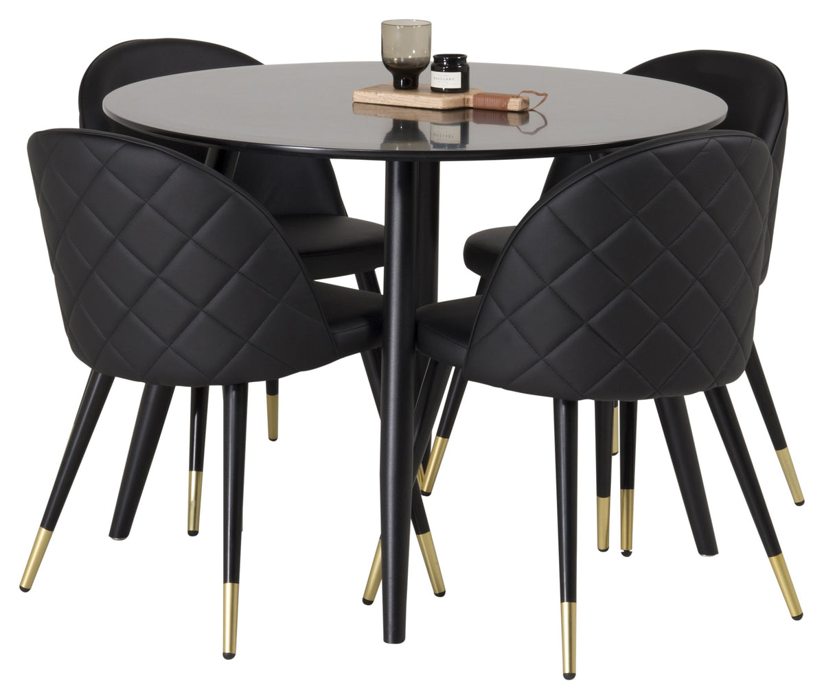Plaza Matbord med Velvet Stolarna – MDF