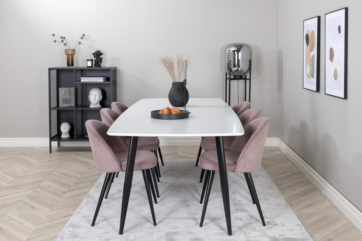 Polar Matbord med Velvet Stolarna – MDF