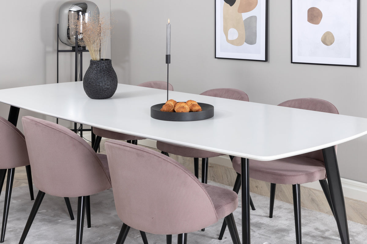 Polar Matbord med Velvet Stolarna – MDF