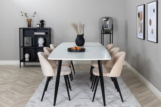 Polar Matbord med Velvet Stolarna – MDF