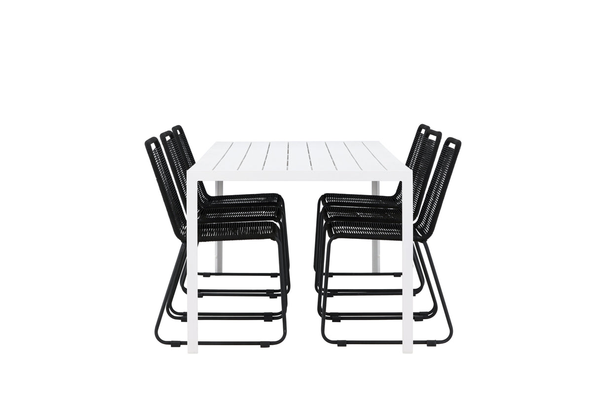 Break Matbord med Lindos Stolarna – Aluminium
