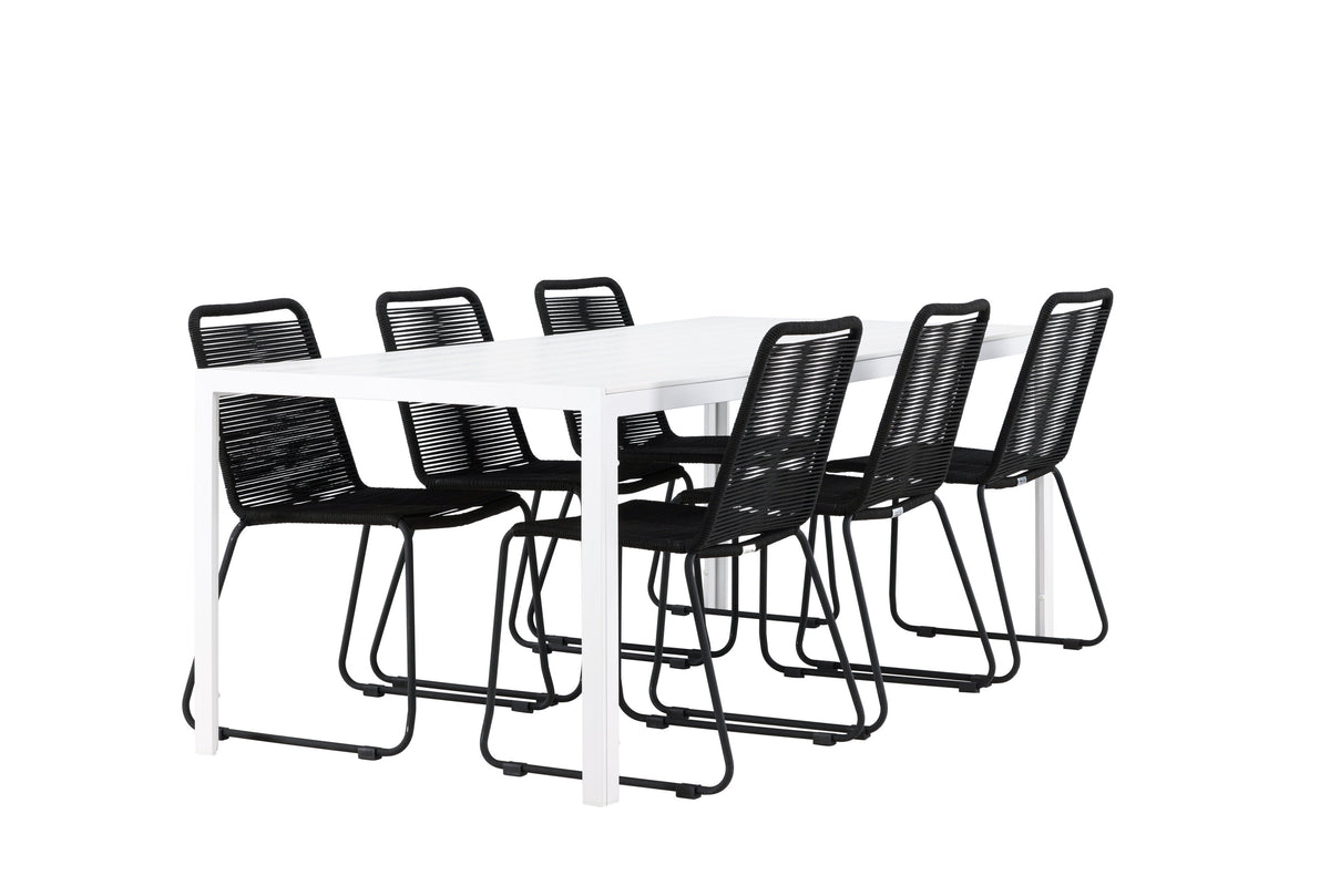 Break Matbord med Lindos Stolarna – Aluminium