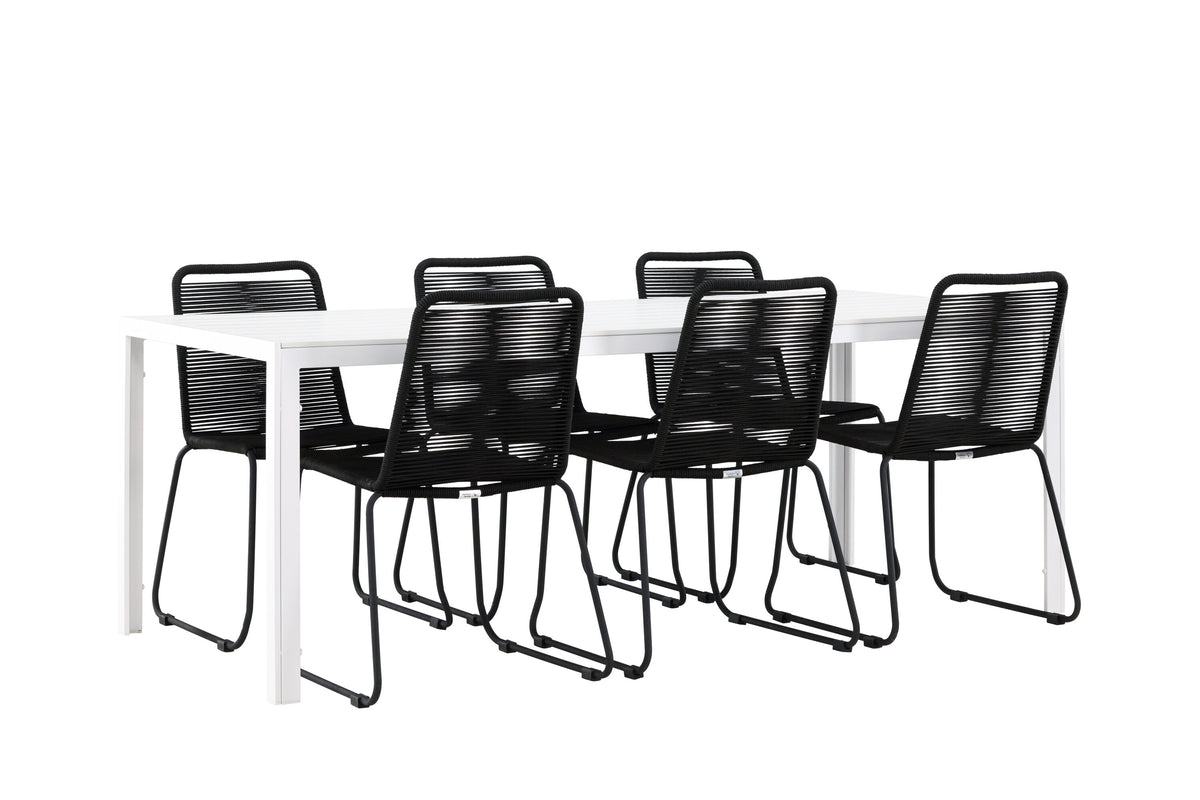 Break Matbord med Lindos Stolarna – Aluminium