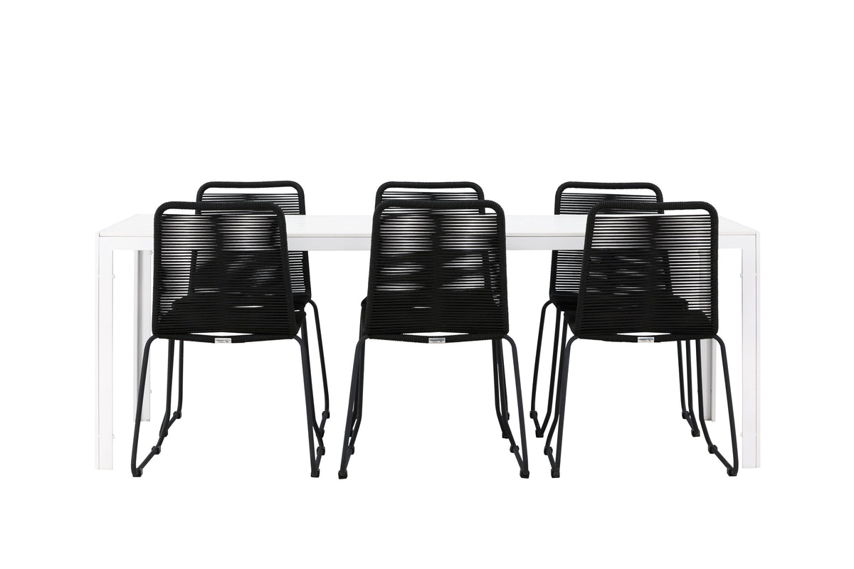 Break Matbord med Lindos Stolarna – Aluminium
