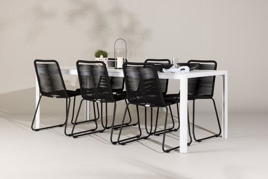 Break Matbord med Lindos Stolarna – Aluminium