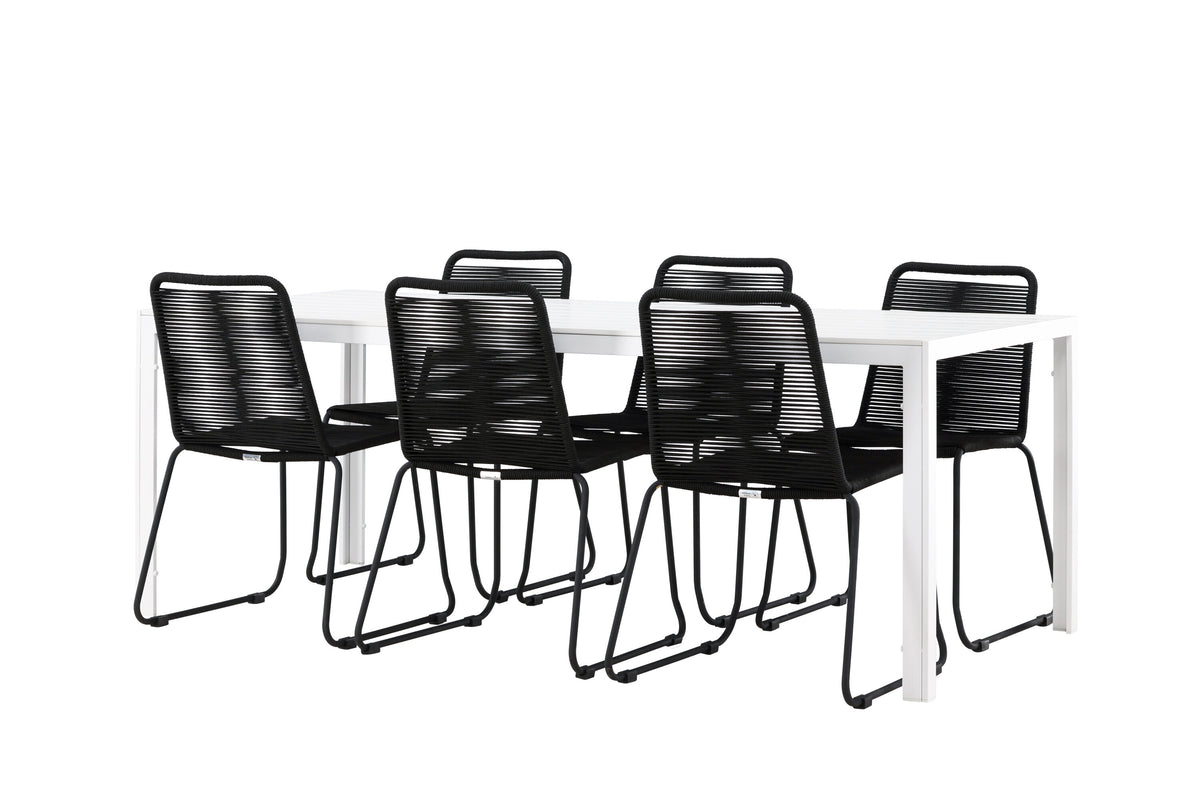 Break Matbord med Lindos Stolarna – Aluminium